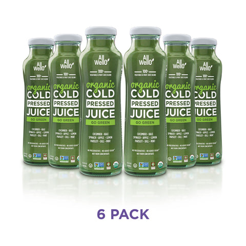Detox Your Body with Organic Cold-Pressed Go Green Juice - 6 or 12 PK