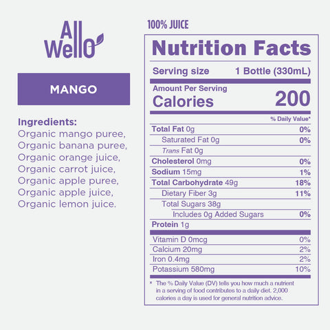Organic Mango Power Cold-Pressed Juice - 6 or 12 PK