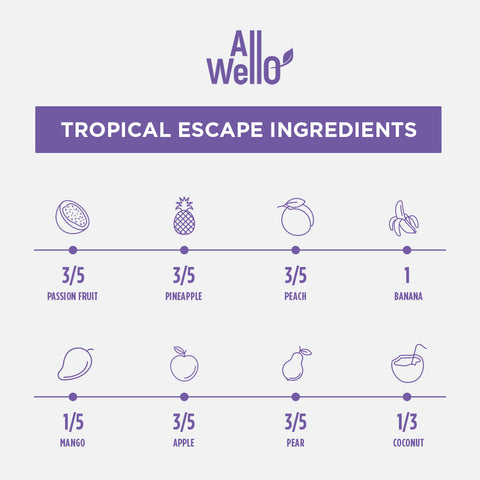 Healthy Organic Cold-Pressed Tropical Escape Juice - 6 or 12 PK