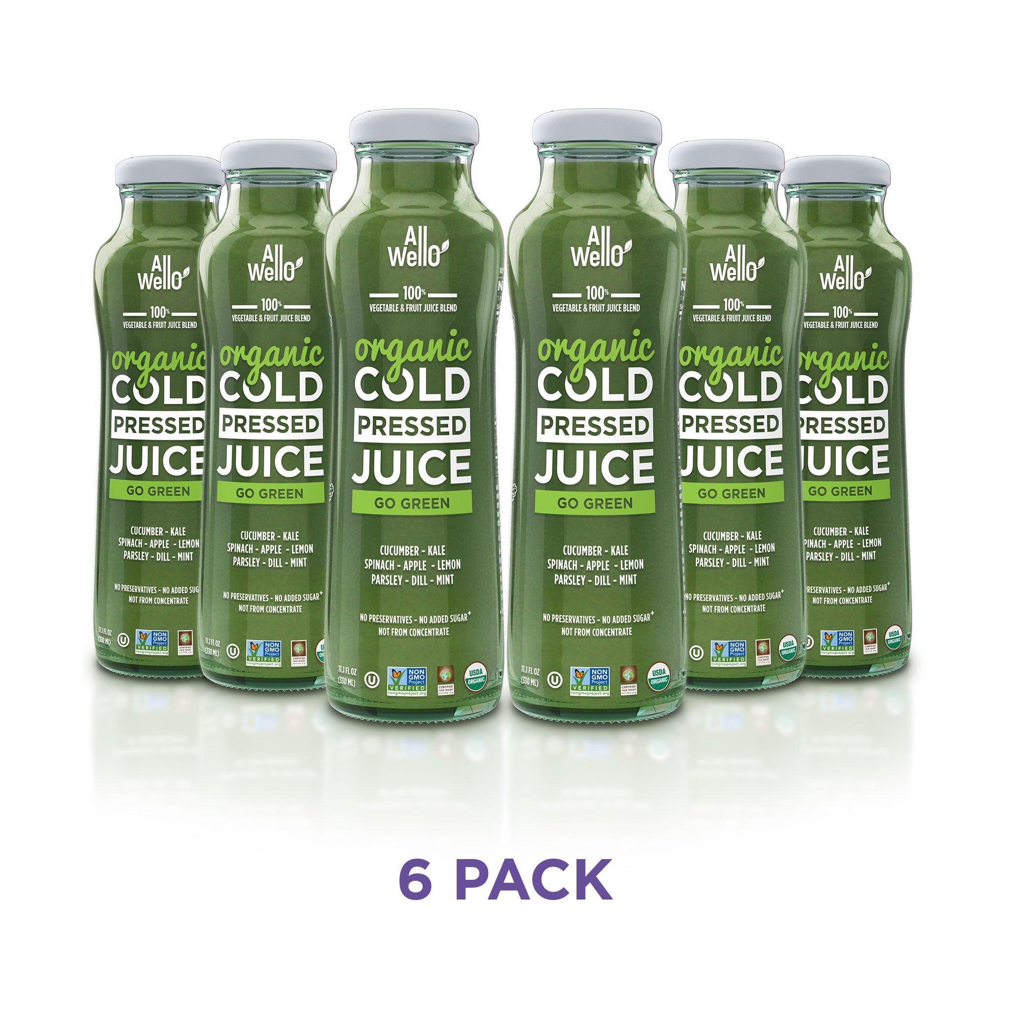 Detox Your Body with Organic Cold Pressed Go Green Juice 6 or 12 Pack