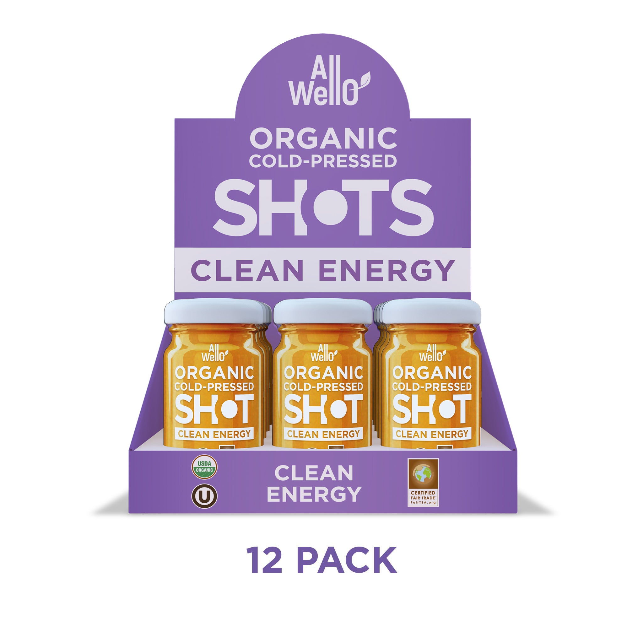 Organic Cold-Pressed Clean Energy Shot - 6 or 12 PK – AllWellO