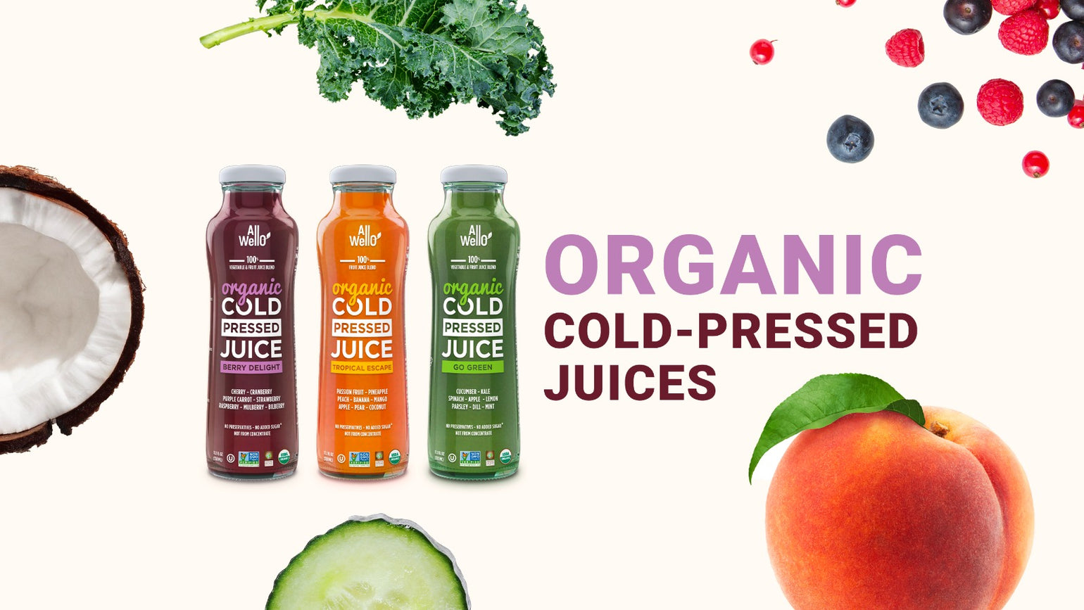 AllWellO Organic ColdPressed Juices & Wellness Shots